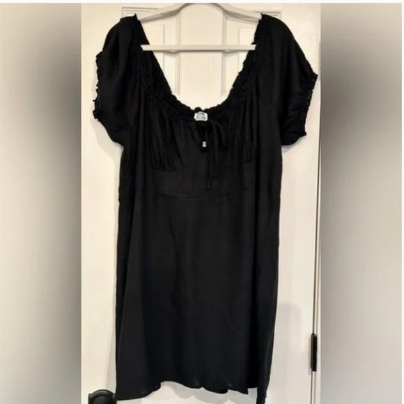 Cotton On Curve Milly Linen-Blend Sweetheart Puff Sleeve Mini Dress - NEW - Picture 4 of 11